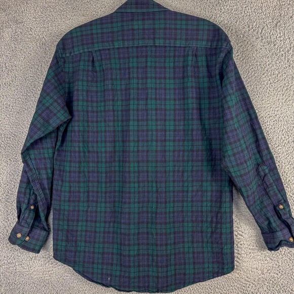 Pendleton Shirt Mens Large Green Blue Blackwatch Tartan Wool Button Down Plaid - Picture 5 of 13